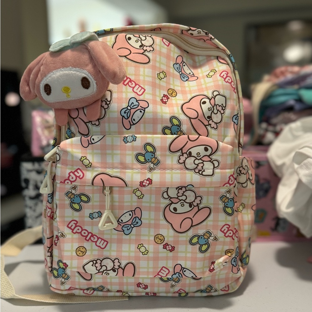 My Melody backpack with plushie
